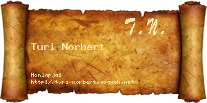 Turi Norbert névjegykártya